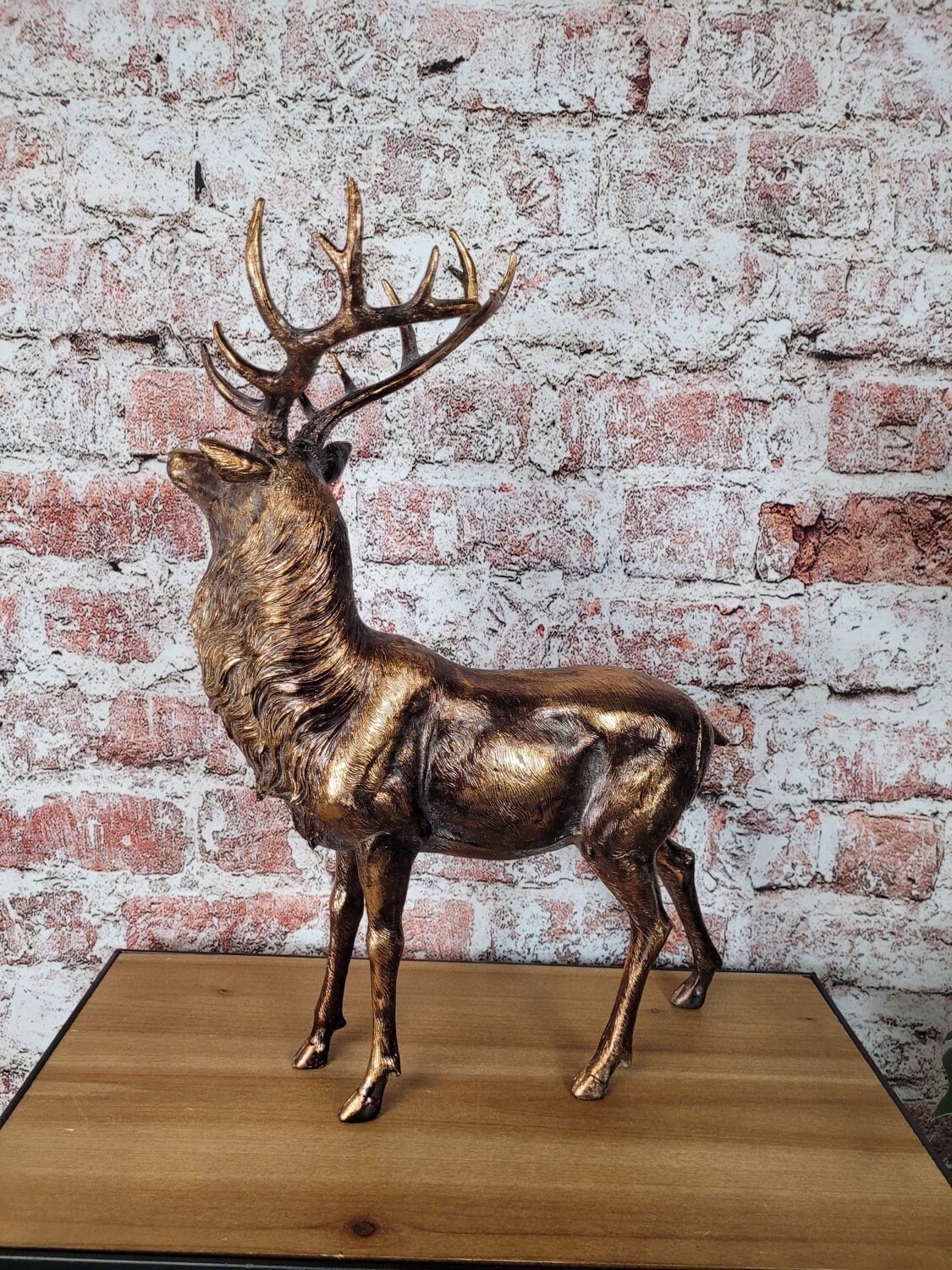 Large Antique Bronze Stag Ornament Figurine Tall Standing Stag Etsy UK