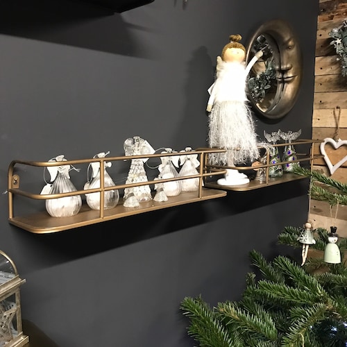 Antique Gold Shelf Vanity Shelf Bathroom Display Rustic Aged Etsy