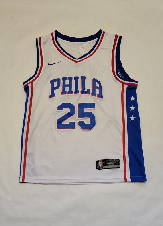 Caballo deseable Vuelo Nike Philadelphia 76'ers Ben Simmons 25 White Jersey. - Etsy