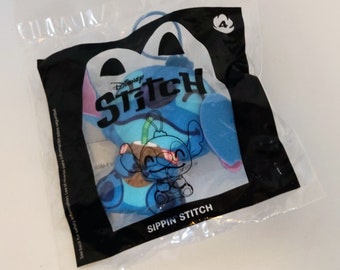 Disney Pixar Lilo And Stitch Sippin Stitch Plush McDonalds Happy Meal Toy Rare.