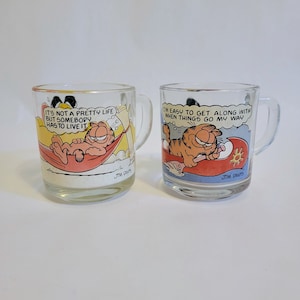 Vintage 1970&#39;s Garfield Odie McDonalds Limited Glasses. Set Of Two.