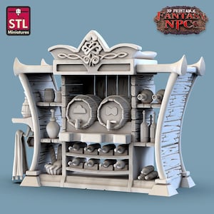 Estante de taberna - Escala 32 mm - Miniatura sin pintar