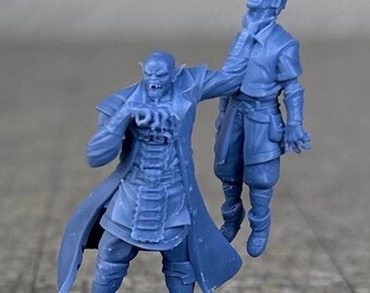 吸血鬼と人間 - 32 mm スケール - 未塗装ミニチュア