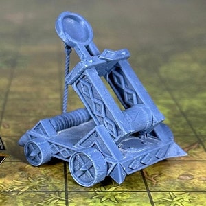 Dwarf Catapult - 32mm Scale - Unpainted Miniature for DnD, Pathfinder, Tabletop RPGs - White Werewolf Tavern