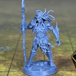 Triton Raider - Pose A - Sunken Kingdom Set - 32mm Scale - Unpainted Miniature for DnD, Pathfinder, Tabletop RPGs - Artisan Guild
