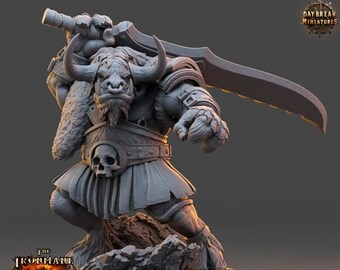 Zorath Hellbane - The Ironmane Minotaurs of Emberhold - Unpainted Miniature