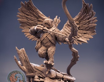 Gaudar Truewing - Birdfolk Ranger - 32mm Scale - Unpainted Miniature