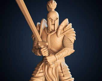 Paladín humano con gran espada - Miniatura sin pintar