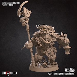 Druide hiboux - miniature non peinte