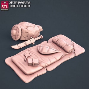 Bedroll - Campsite Miniature - 32mm Scale - Unpainted Miniature