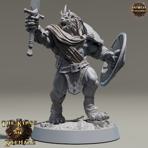 Leonin Paladin, King Goldenmane, Lionfolk - Unpainted Miniature