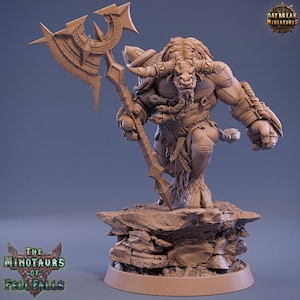 Blotus Gusher - Minotaur Fighter - Unpainted Miniature