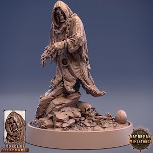 Dustmonk, Wraith - 32mm Scale - Unpainted Miniature for DnD, Pathfinder, Tabletop RPGs - Daybreak Miniature