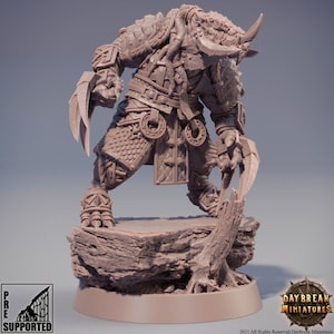 Zsagatai the Blue Blizzard - Dragonborn Fighter - Unpainted Miniature