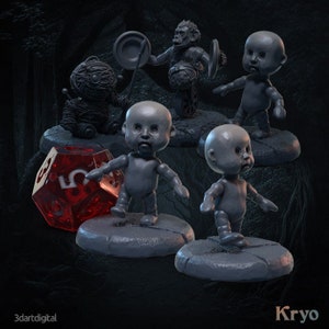 Creepy Toys - 32mm Scale - Unpainted Miniature for DnD, Pathfinder, Tabletop RPGs, Dioramas