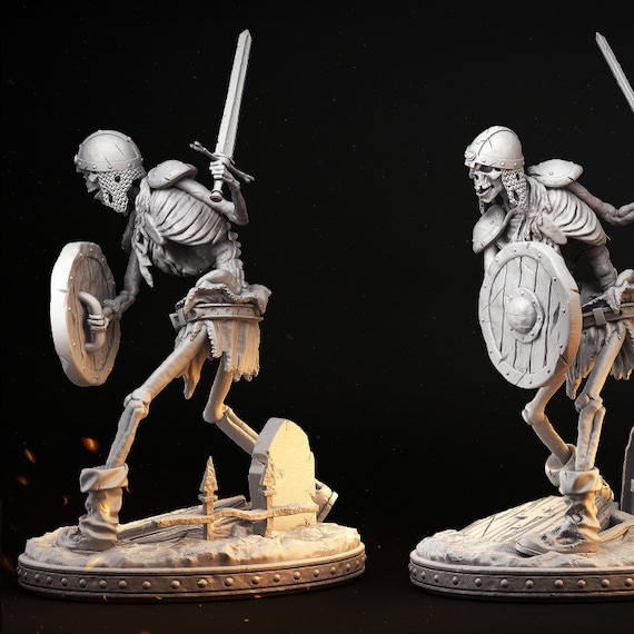 Skeleton With Sword & Shield - Unpainted Miniature - Etsy