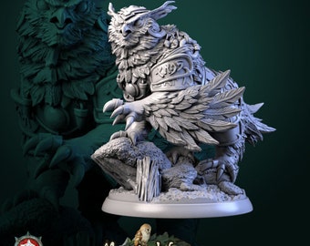 Armored Owlbear - Unpainted Miniature