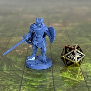 Tiefling Paladin - 32mm, 35mm Scale - Unpainted Miniature for DnD, Pathfinder, Tabletop RPGs - Bite the Bullet