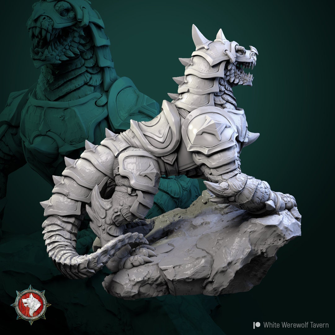 Dragonborn Beast, Lizard Mount - 32mm Scale - Unpainted Miniature - Etsy