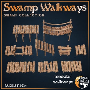 Swampy Rope Wooden Walkways - Swamp Collection - Unpainted Miniature - Etsy