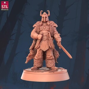 Human Barbarian with Swords - Barbarian Camp Set - Unpainted Miniature