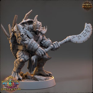 Tormic, Tortle Fighter - The Praetorians of Shield Island - 32mm Scale - Unpainted Miniature for DnD, Pathfinder, Tabletop RPGs
