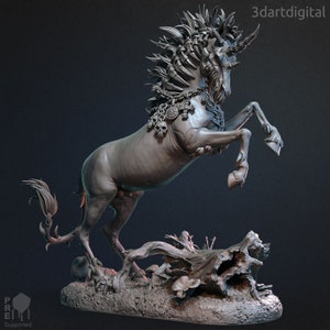Dark Unicorn - 32mm Scale - Unpainted Miniature for DnD, Pathfinder, Tabletop RPGs