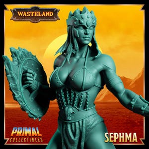 Human Gladiator, Sephma - 28mm, 32mm, 75mm Scale - Unpainted Miniature for DnD, Pathfinder, Tabletop RPGs &d Dioramas - Primal Collectibles