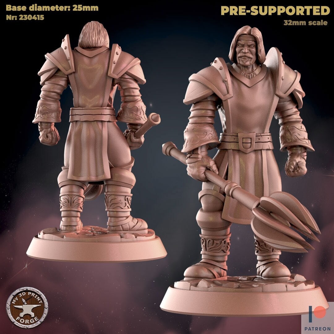 Commander 2 Poses 32mm Scale Unpainted Miniature for Dnd, Pathfinder ...