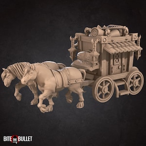 Pferdekutsche - Unbemalte Miniatur