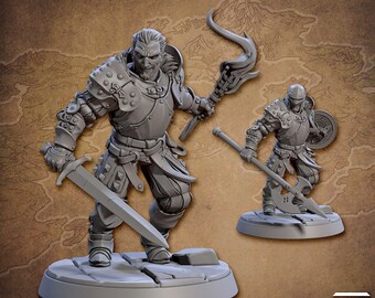 Fighter Pose B - Vanguard Fighters Guild - Unpainted Miniature