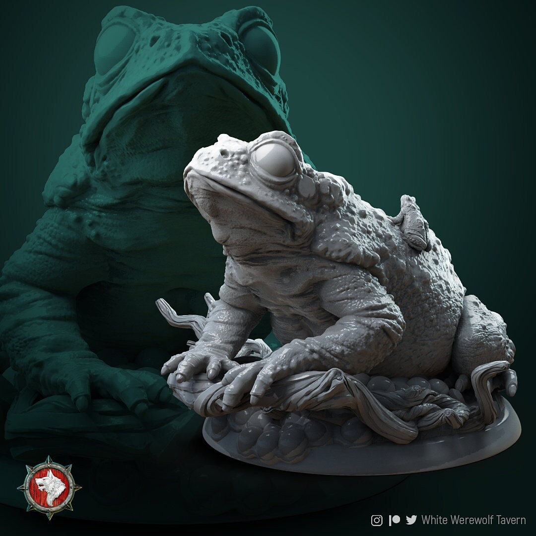 Mother of Frogs - Giant Frog - Unpainted Miniature - Etsy