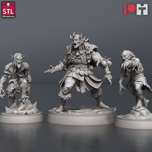 Ghoul King Set - 32mm Scale - Unpainted Miniature for DnD, Pathfinder, Tabletop RPGs - STL Miniatures