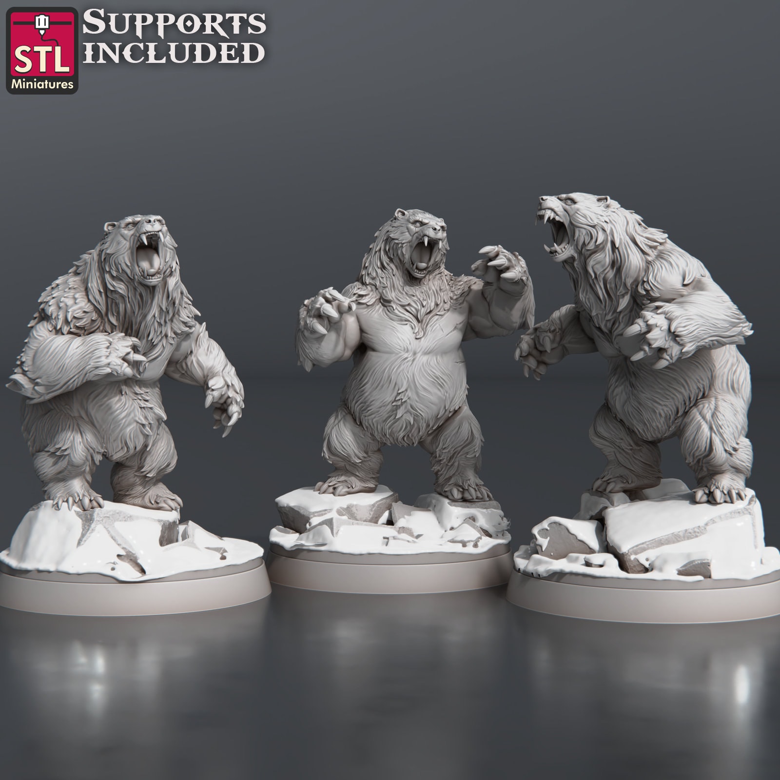 Bears - Unpainted Miniature - Etsy