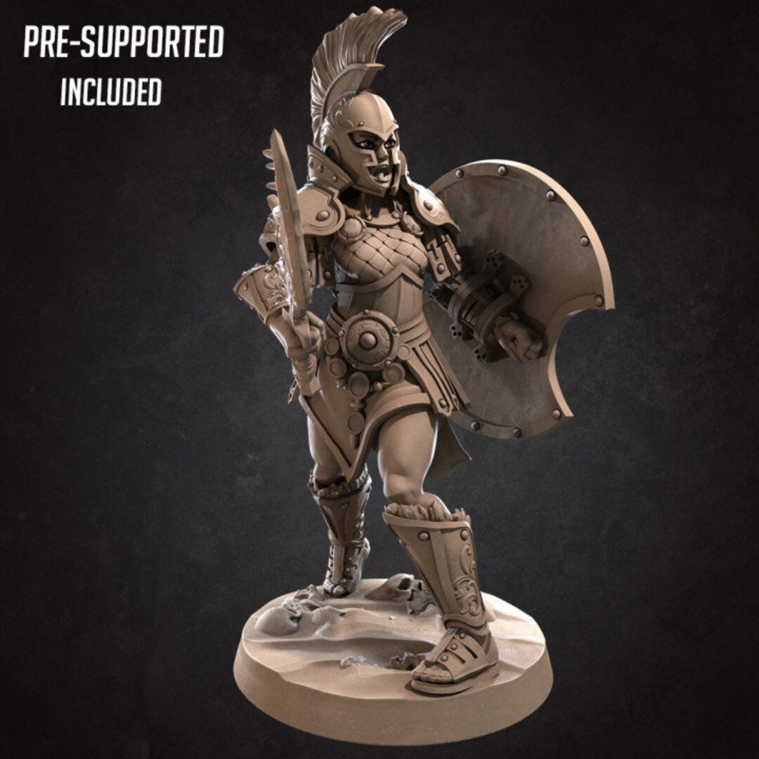 Adara the Spartan - 32mm, 35mm Scale - Unpainted Miniature