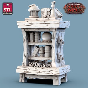 Magic Vendor Bookshelf - 32mm Scale - Unpainted Miniature