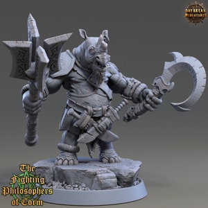 Himerus Halfhorn - Rhinofolk - 32mm Scale - Unpainted Miniature