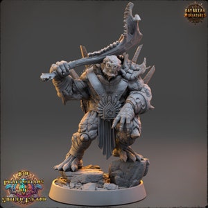 Tortle Barbarian, Zannag - The Praetorians of Shield Island - 32mm Scale - Unpainted Miniature for DnD, Pathfinder, Tabletop RPGs