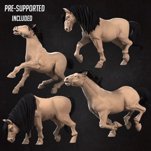 Horses - 32mm, 35mm Scale - Unpainted Miniature