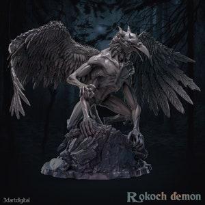 Rokoch Demon - 32mm Scale - Unpainted Miniature for DnD, Pathfinder, Tabletop RPGs