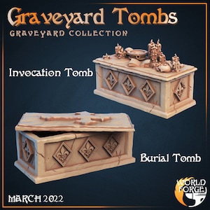 Burial Tombs - Graveyard Collection - 32mm Scale - Unpainted Miniature
