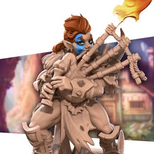 Halfling Bard - 32mm, 35mm Scale - Unpainted Miniature for DnD, Pathfinder, Tabletop RPGs - Bite the Bullet