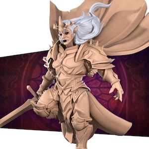 Vampire Paladin - 32mm, 35mm Scale - Unpainted Miniature for DnD, Pathfinder, Tabletop RPGs - Bite the Bullet