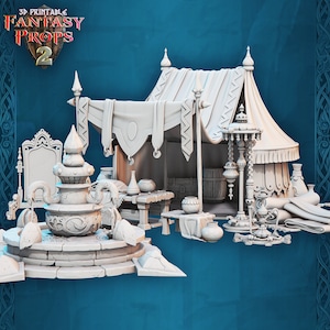 Puesto del desierto - Set de mercado - Escala de 32 mm - Miniatura sin pintar