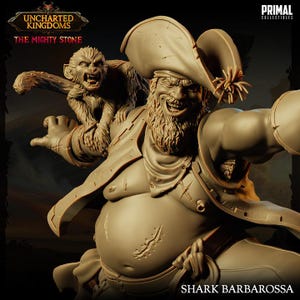 Evil Captain with Monkey, Uncharted Kingdoms - Unpainted Miniature