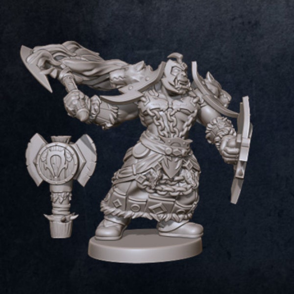 Orc Shaman - Orc Druid - Player Character - 3D Printed Miniature
