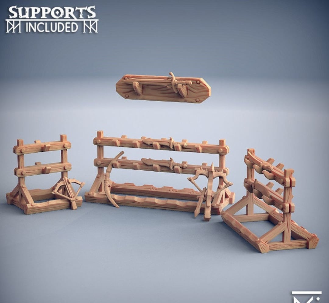 Weapon Rack - Thieves Guild Set - 32mm Scale - Unpainted Miniature for ...