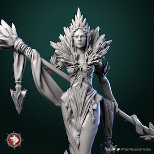 Helga the Frost Witch - 32mm, 75mm Scale - Unpainted Miniature