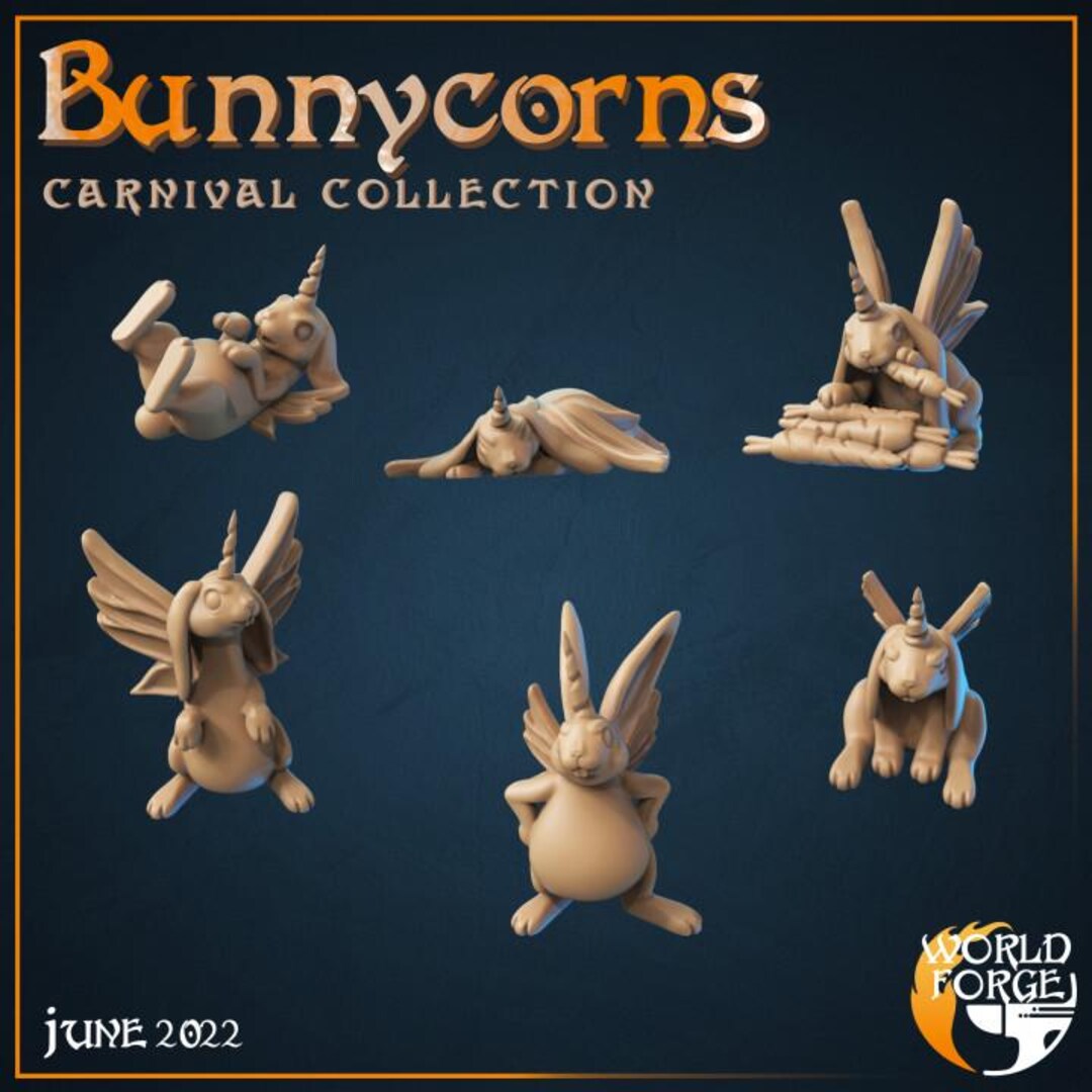 Bunnycorns, Horned Rabbits - Mirthlight Carnival Collection - Unpainted ...