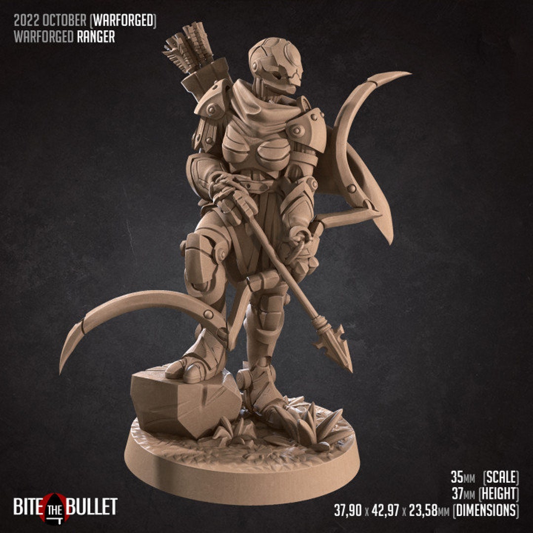 Female Warforged Ranger - 2 Poses - Unpainted Miniature - Etsy